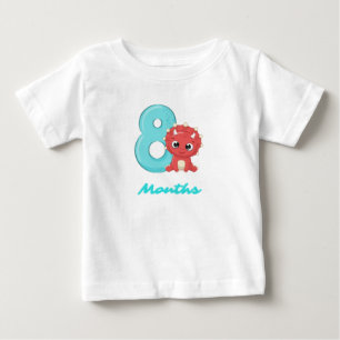 Eight Months cute dinosaur Baby T-Shirt