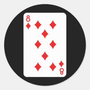 Eight Of Diamonds Playing Cards Halloween Costume Classic Round Sticker