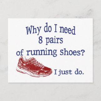 Eight Pairs Running Shoes Postcard
