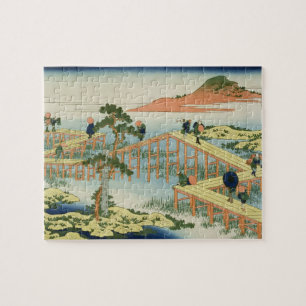 Eight part bridge, province of Mucawa, Japan, c.18 Jigsaw Puzzle