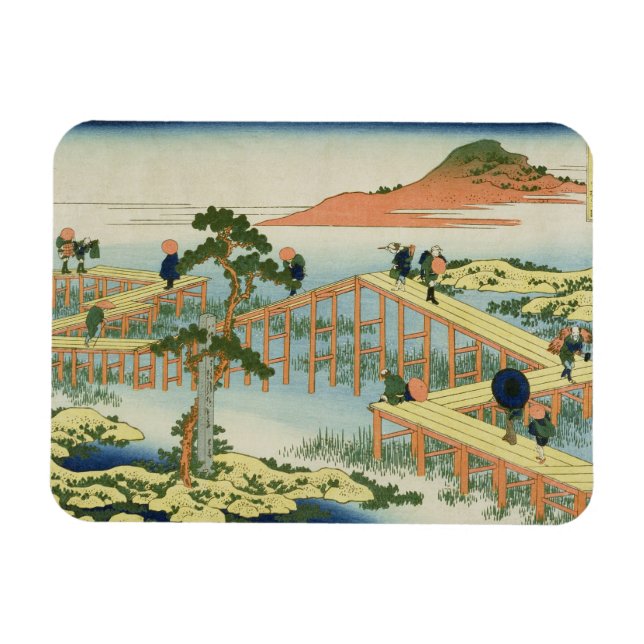Eight part bridge, province of Mucawa, Japan, c.18 Magnet (Horizontal)