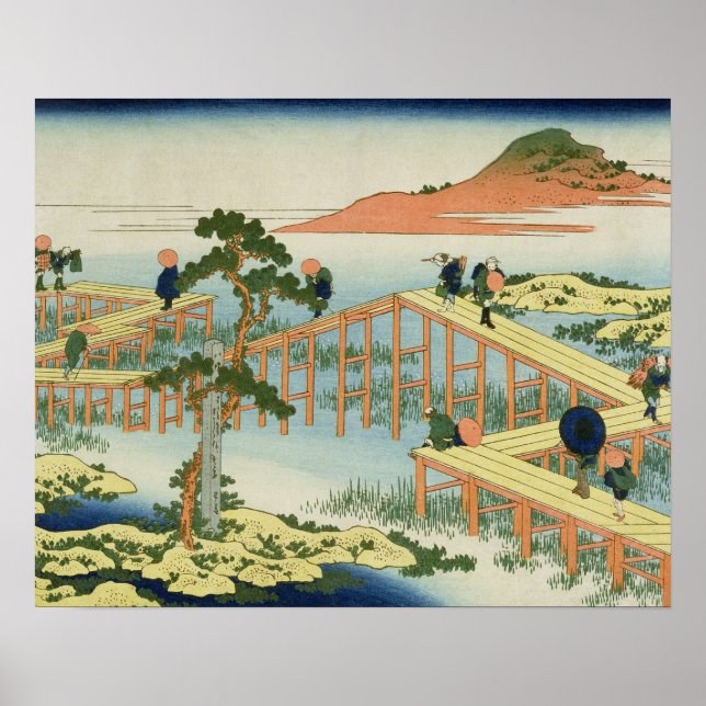 Eight part bridge, province of Mucawa, Japan, c.18 Poster (Front)