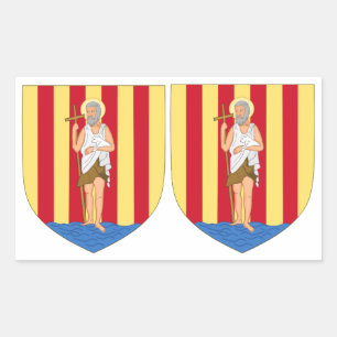 EIGHT Perpignan Coat of Arms Stickers