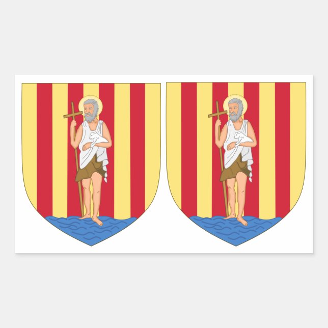 EIGHT Perpignan Coat of Arms Stickers (Front)
