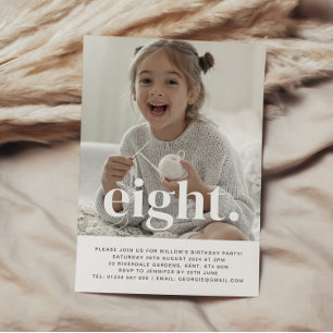 Eight Photo First Birthday Invitation