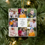 Eight Photo We Love You Mum Christmas Ceramic Ornament<br><div class="desc">Eight Photo We Love you Mum Christmas Ornament.</div>