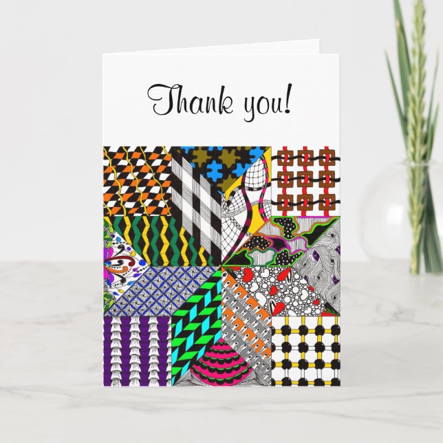 Eight Point Quilt Block Coloured Greeting Card (Front)