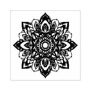 Eight Point Star Flower Mandala Rubber Stamp