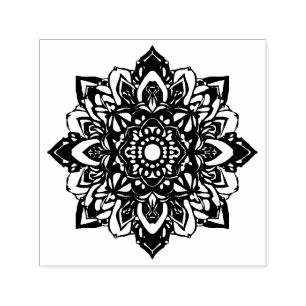 Eight Point Star Flower Mandala Self-inking Stamp