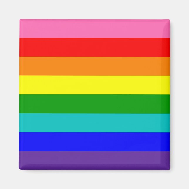 Eight Stripe Rainbow Pride Flag Magnet (Front)
