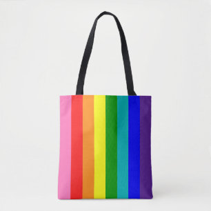 Eight Stripe Rainbow Pride Flag Tote Bag