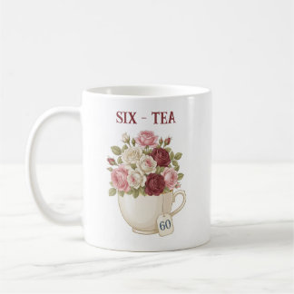 Eight Tea 60th Birthday Floral Tea Rose Mum Friend Coffee Mug
