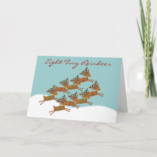 Eight Tiny Reindeer Christmas Card