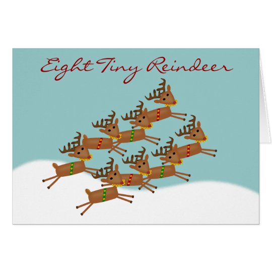 Eight Tiny Reindeer Christmas Card