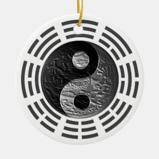 Eight Trigrams Yin Yang Embossed-Like Dragon Ceramic Tree Decoration
