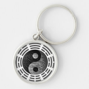 Eight Trigrams Yin Yang Embossed-Like Dragon Key Ring