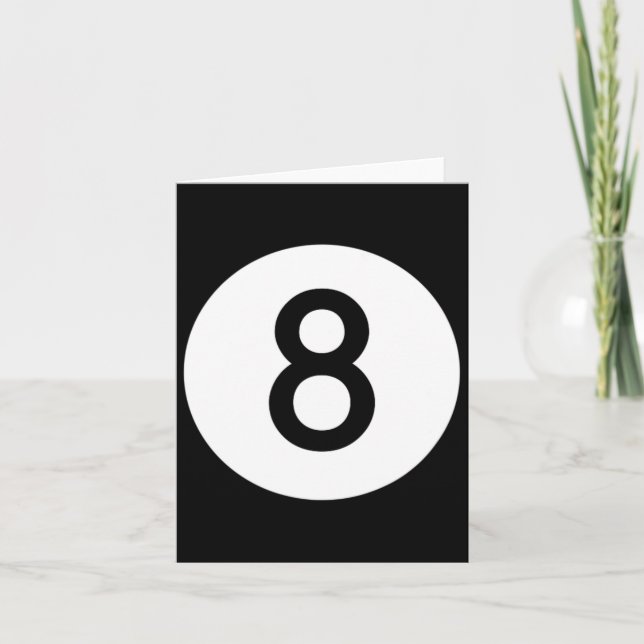 Eightball Black Number Eight Pool Snooker Ball  Card (Front)