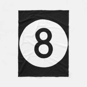 Eightball Black Number Eight Pool Snooker Ball  Fleece Blanket