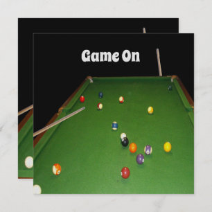 Eightball Table Oilpaint With Balls And Cues,