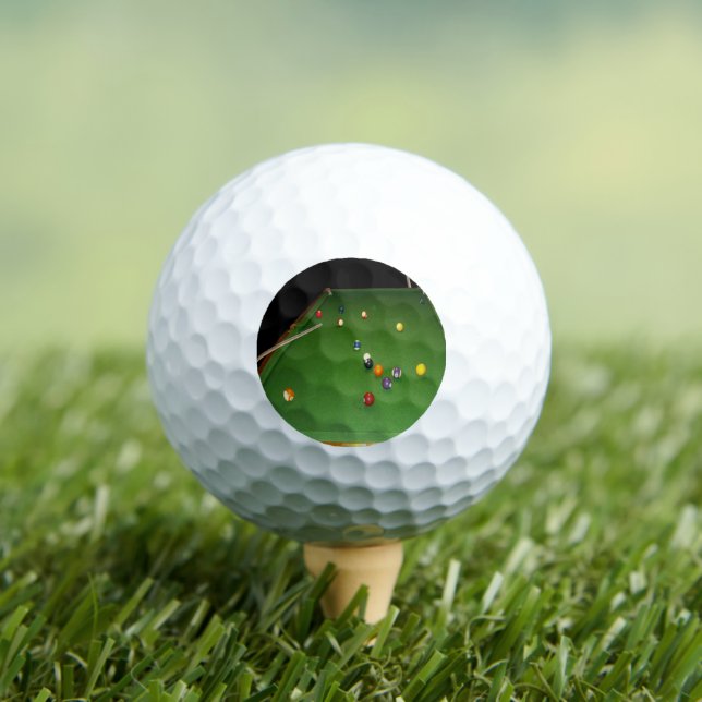 Eightball Table Oilpaint With  Balls And Cues, (Insitu Tee)