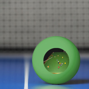 Eightball Table Oilpaint With  Balls And Cues,