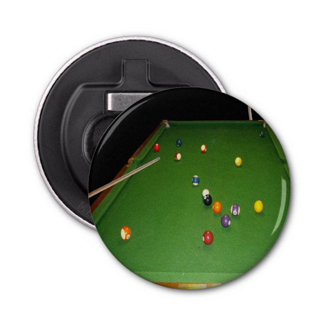 Eightball Table Oilpaint With  Balls And Cues, Bottle Opener (Front)