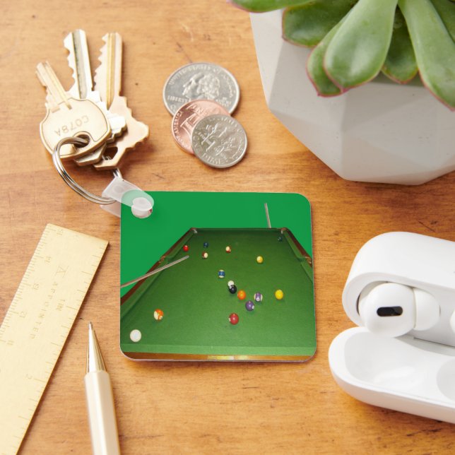 Eightball Table With Balls And Cue, Keyring (Desk)