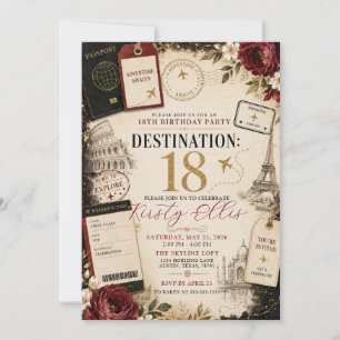 Eighteen and Ready to Explore Birthday Party Invitation