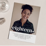 Eighteen Heart Photo Birthday Invitation<br><div class="desc">A simple 18th Birthday invitation featuring your own photo and the words 'eighteen' over the top,  along with a heart. You can edit all of the text plus the colour of the text and the heart.</div>