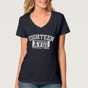 EIGHTEEN XVIII Officially Legal 18th Birthday Tee