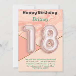 Eighteen year old girls Happy Birthday card