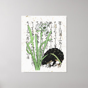 Eighteenth Century Japanese Botanical Frog Toad Canvas Print