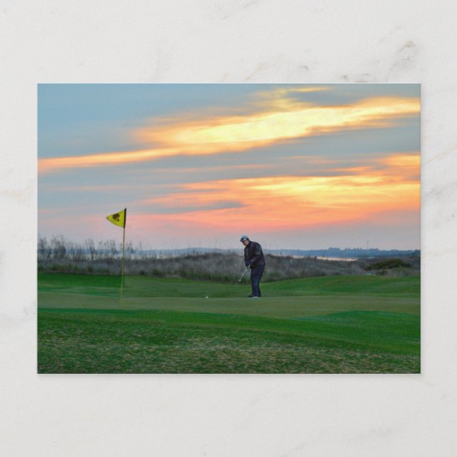 Eighteenth Green at Sunset on Kiawah Island Postcard (Front)