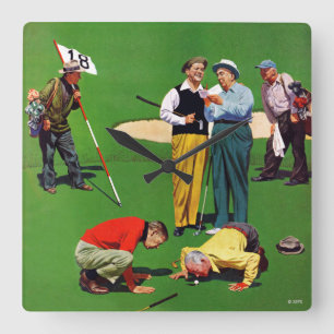Eighteenth Hole Square Wall Clock