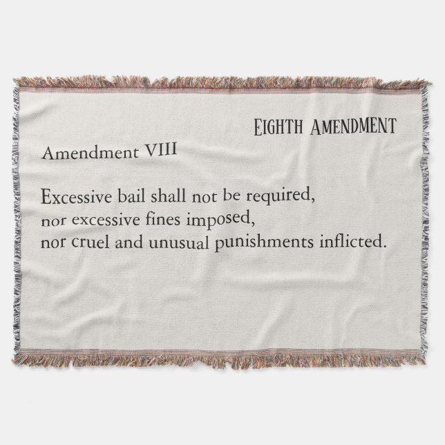 Eighth Amendment Constitution Bill of Rights Throw Blanket (Front)