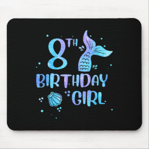Eighth Birthday Girl Mermaid 8th Toddlers Back To Mouse Mat