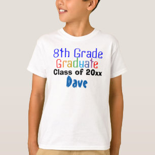 Eighth Grade Graduate Class of Colourful Name Boys T-Shirt