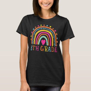 Eighth Grade Teacher Leopard Rainbow 8th Grade Tea T-Shirt