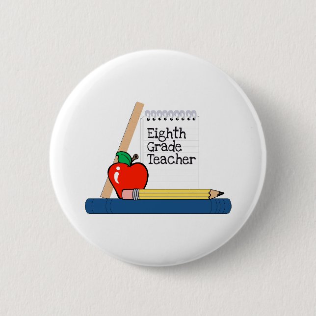 Eighth Grade Teacher (Notebook) 6 Cm Round Badge (Front)