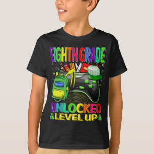 Eighth Grade Unlocked Level Up Video Game T-Shirt