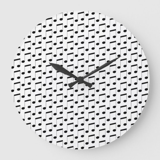 Eighth Musical Notes Symbols, Large Clock (Front)