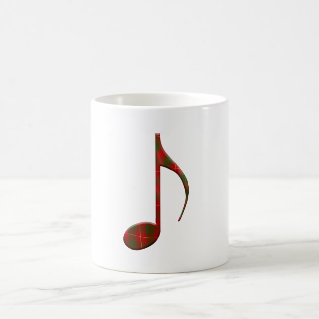  eighth note / quaver with a tartan overlay. coffee mug (Center)