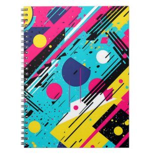 Eighties 80's Retro Geometric Pattern Notebook