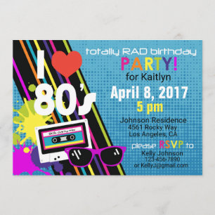 Eighties Birthday Invitation