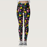 80s Neon Pink Fuchsia and Lime Green Leopard Leggings Zazzle