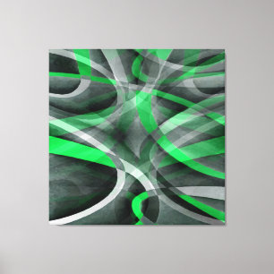 Eighties Chic Succulant Green and Grey Abstract Pa Canvas Print