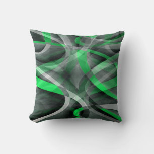 Eighties Chic Succulant Green and Grey Abstract Pa Cushion