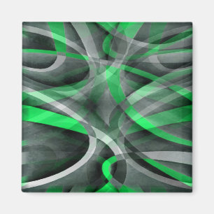 Eighties Chic Succulant Green and Grey Abstract Pa Magnet