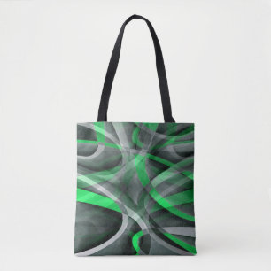 Eighties Chic Succulant Green and Grey Abstract Pa Tote Bag