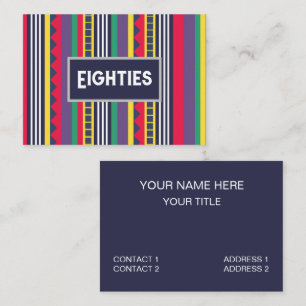 Eighties Colourful Stripes Pattern 80s Business Card
